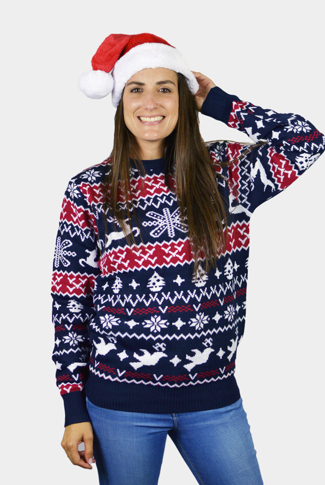Maglione Natalizio per Bambini Renne e Motivi Natalizi Donna