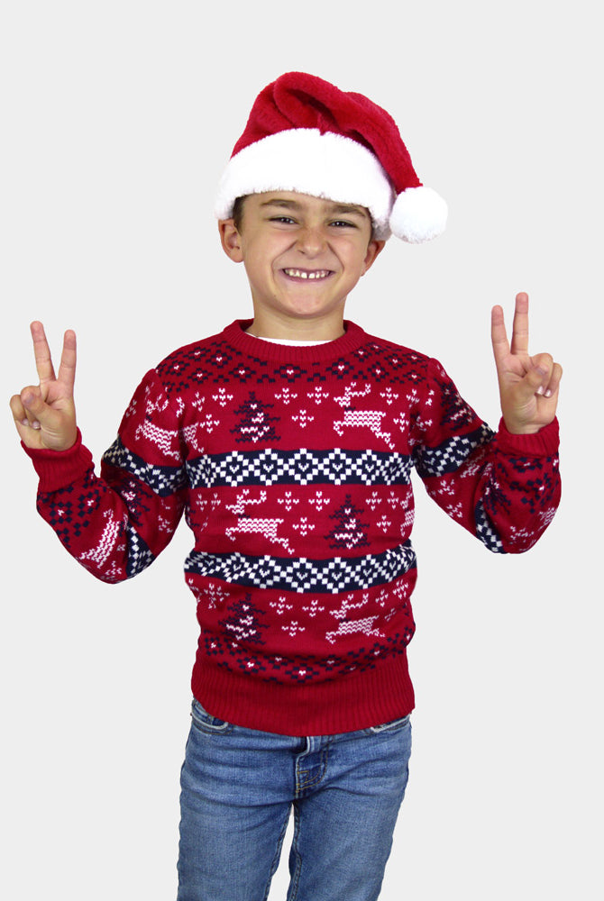 Maglione Natalizio per Bambini Rosso Canada