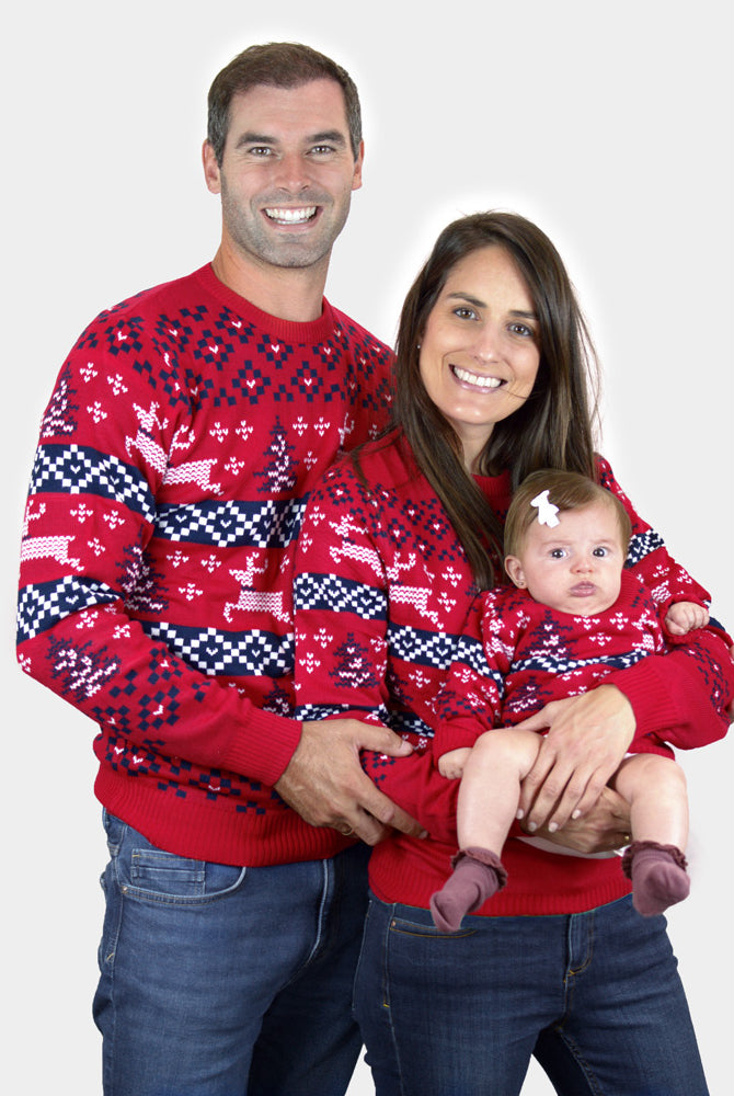 Maglione Natalizio per Bambini Rosso Canada famiglia