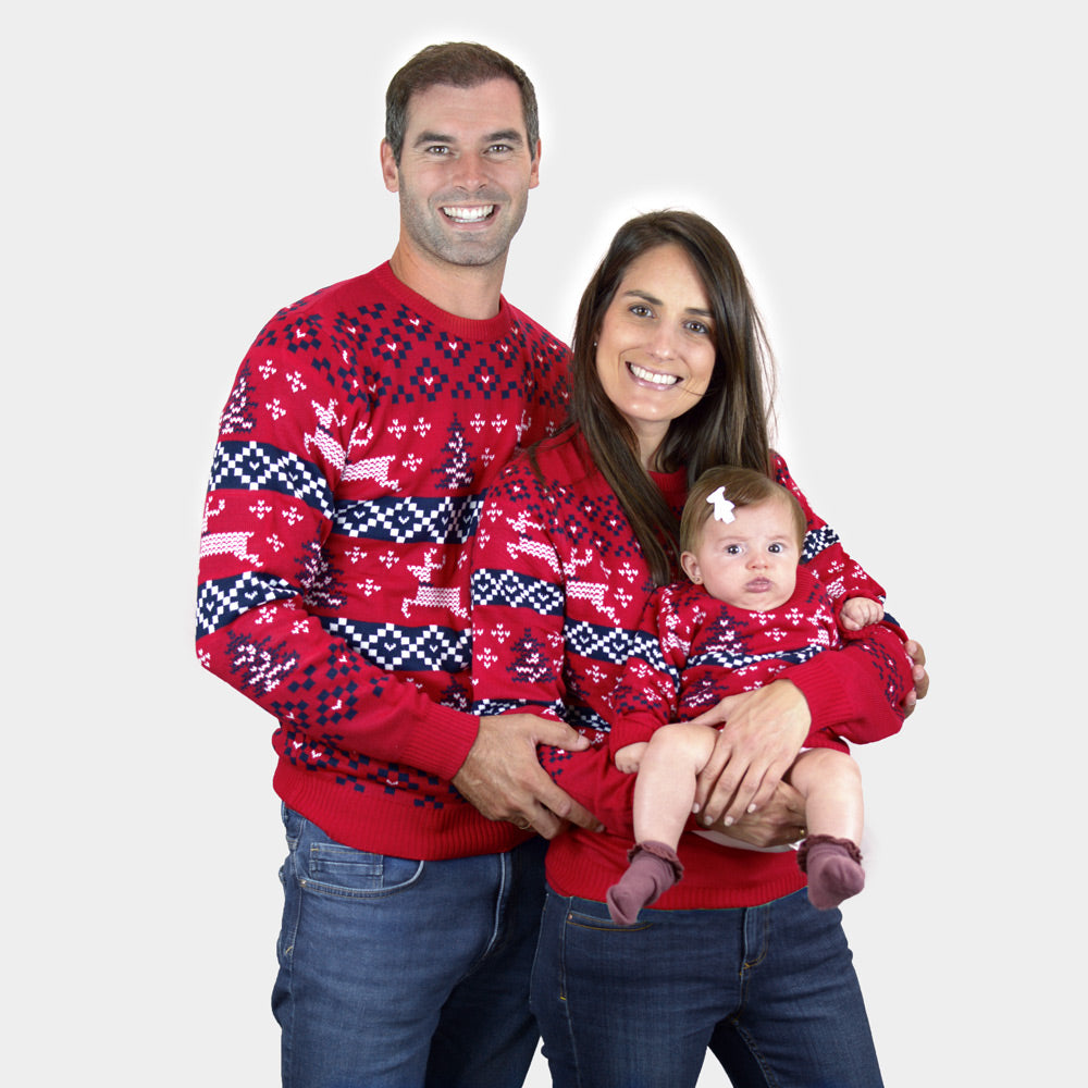 Maglione Natalizio per Bambini Rosso Canada famiglia