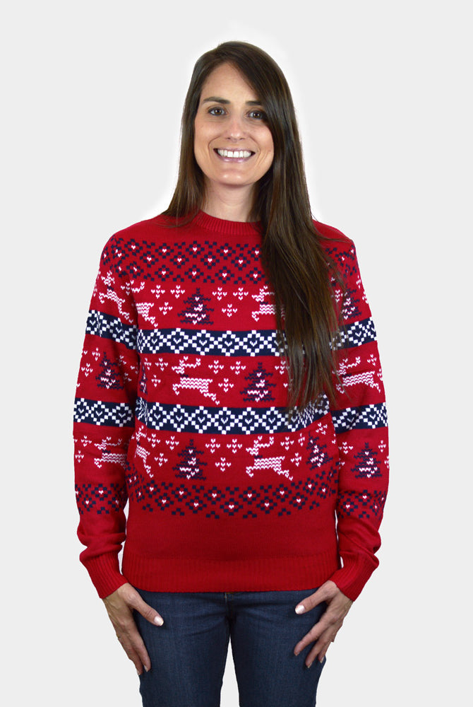 Maglione Natalizio Bambini Rosso Canada Donna