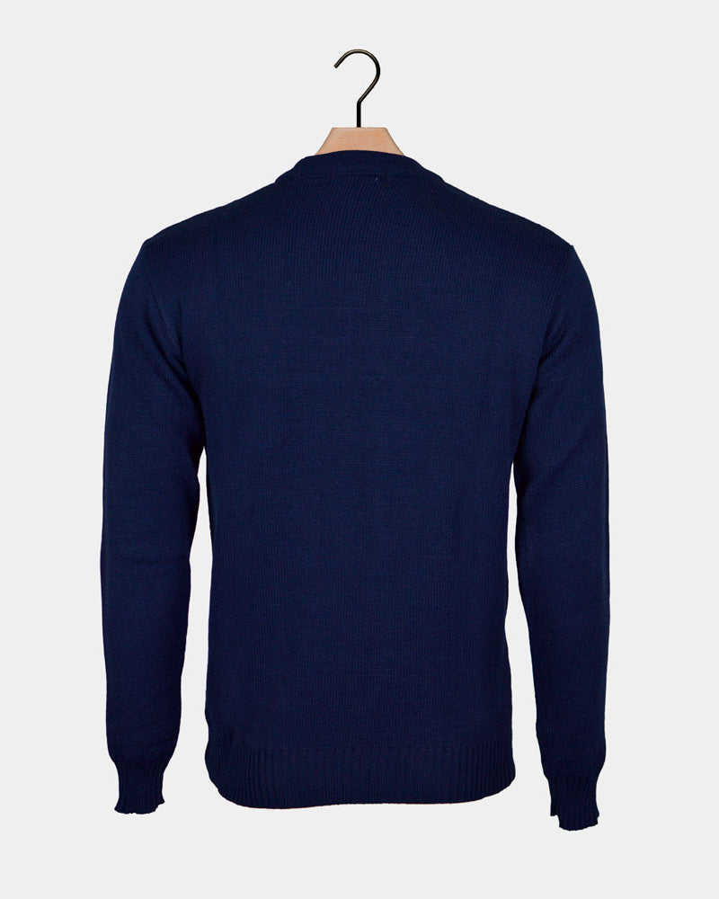 Maglione Natalizio Blu Babbo Natale Ho Ho Ho!