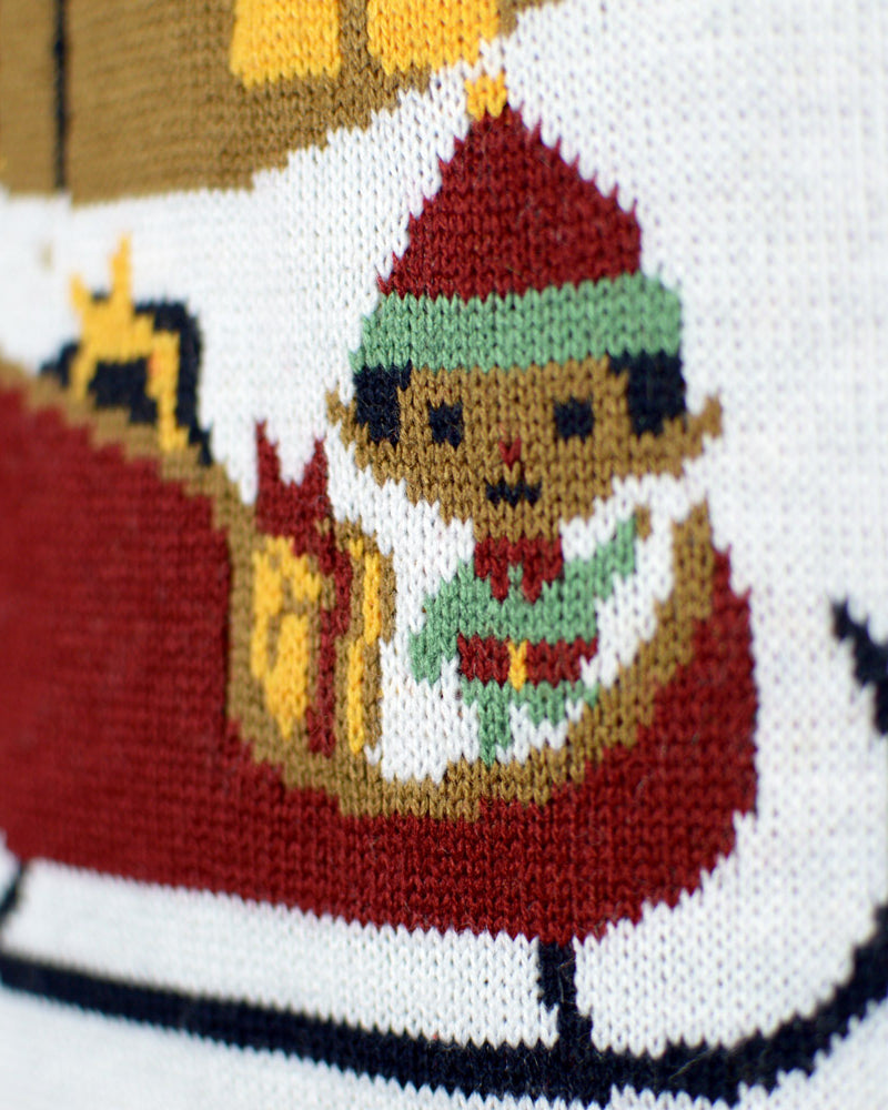 Maglione Natalizio Coppia Blu Luci LED Merry Christmas