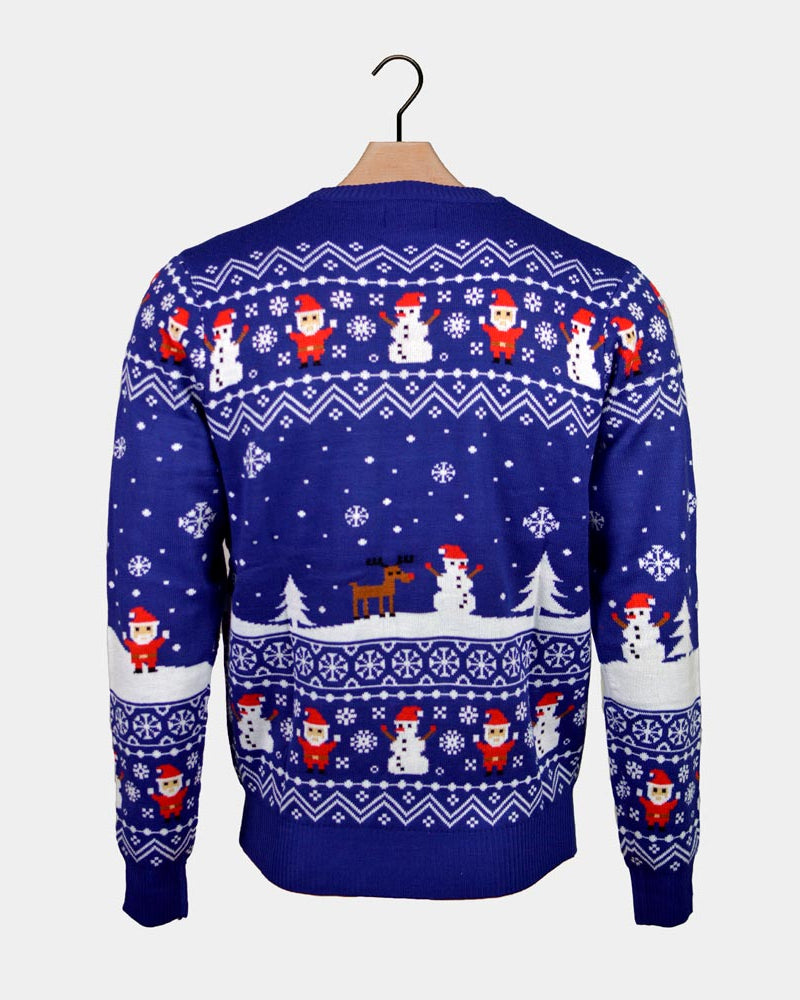 Maglione Natalizio Blu Let it Snow