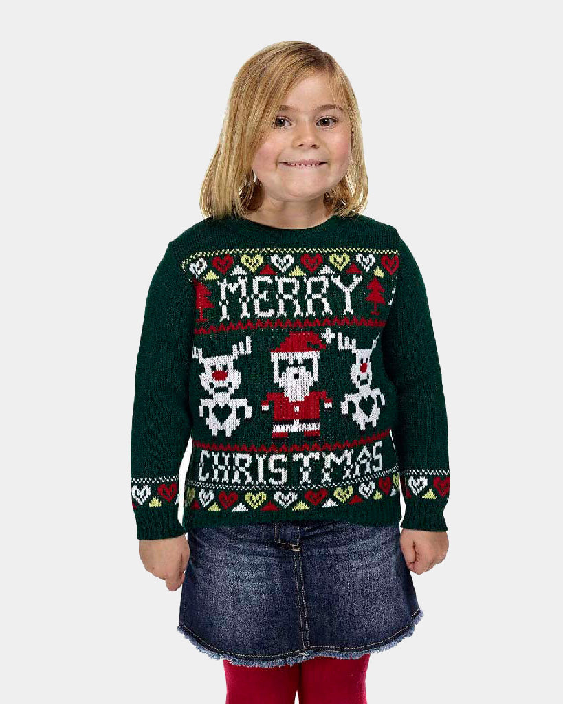 Maglione Natalizio Blu Merry Christmas Bambini