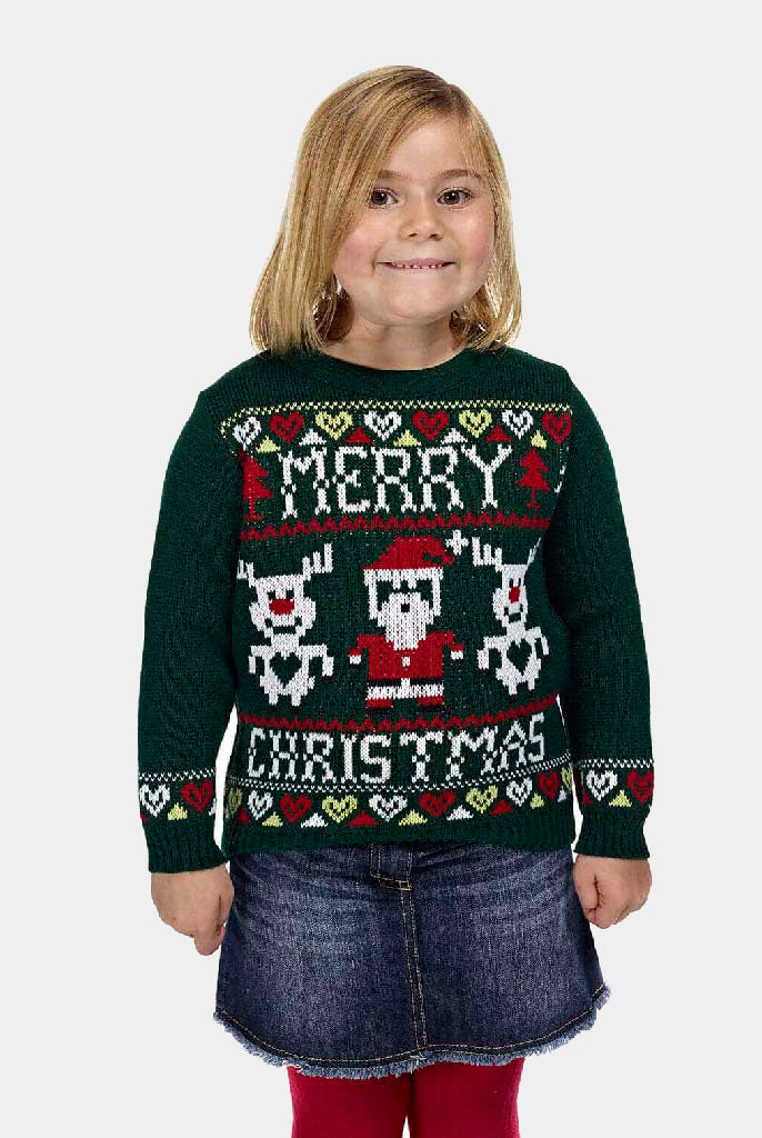 Maglione Natalizio Blu Merry Christmas Bambini