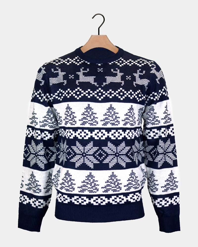 Maglione Natalizio Blu Polo Nord