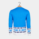 Maglione Natalizio Blu con Renna che Pattina