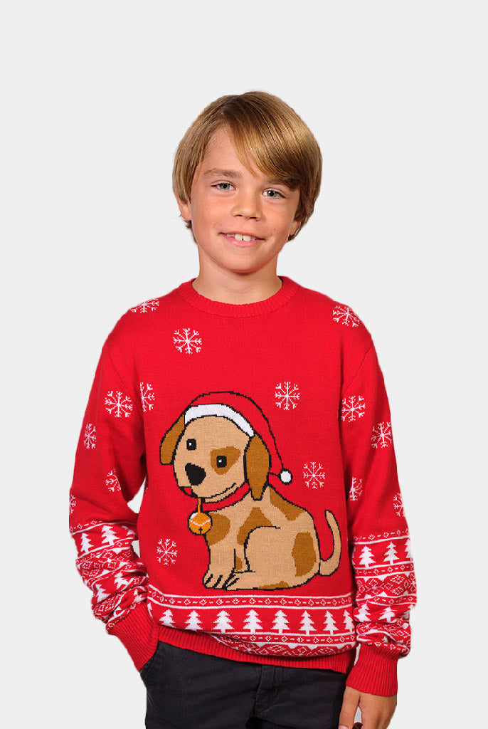 Maglione Natalizio per Bambini con Cagnolino