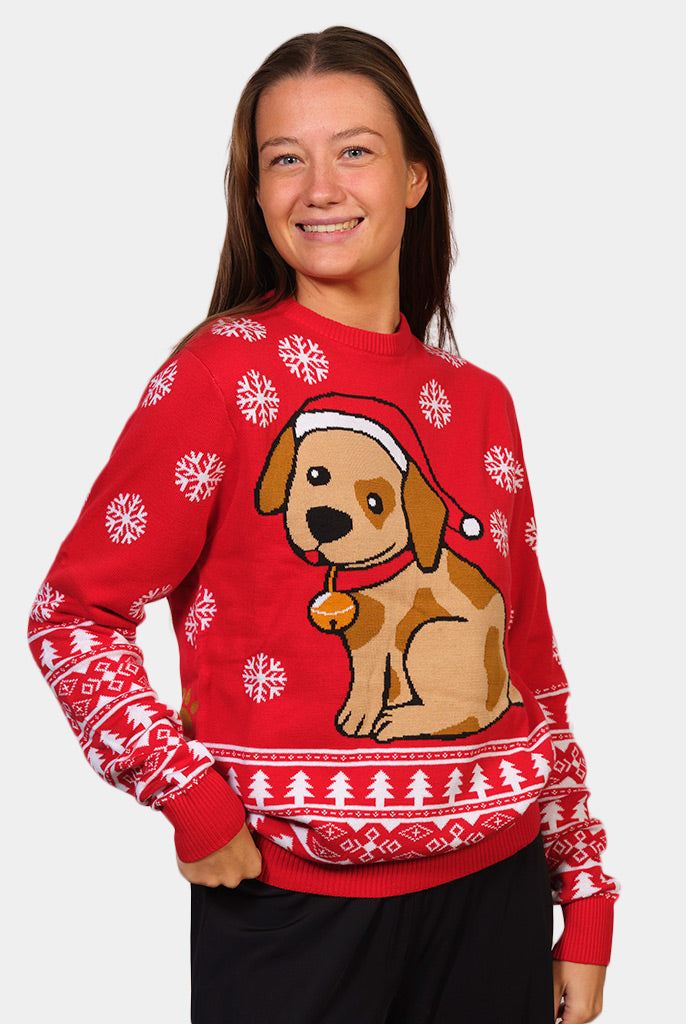 Maglione Natalizio con Cagnolino Donna