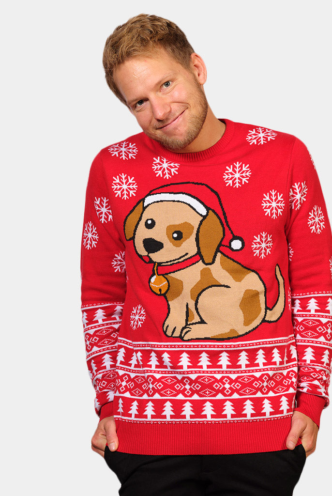 Maglione Natalizio con Cagnolino Uomo