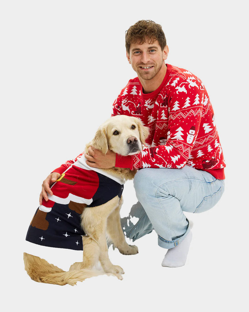 Maglione Natalizio per Cani Costume di Babbo Natale Uomo