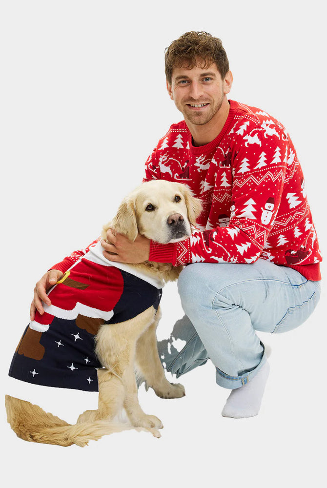 Maglione Natalizio per Cani Costume di Babbo Natale Uomo
