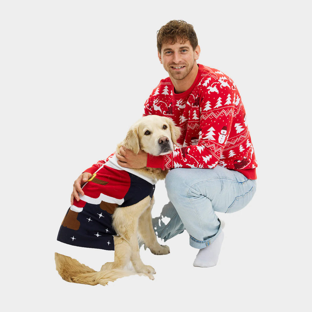 Maglione Natalizio per Cani Costume di Babbo Natale Uomo
