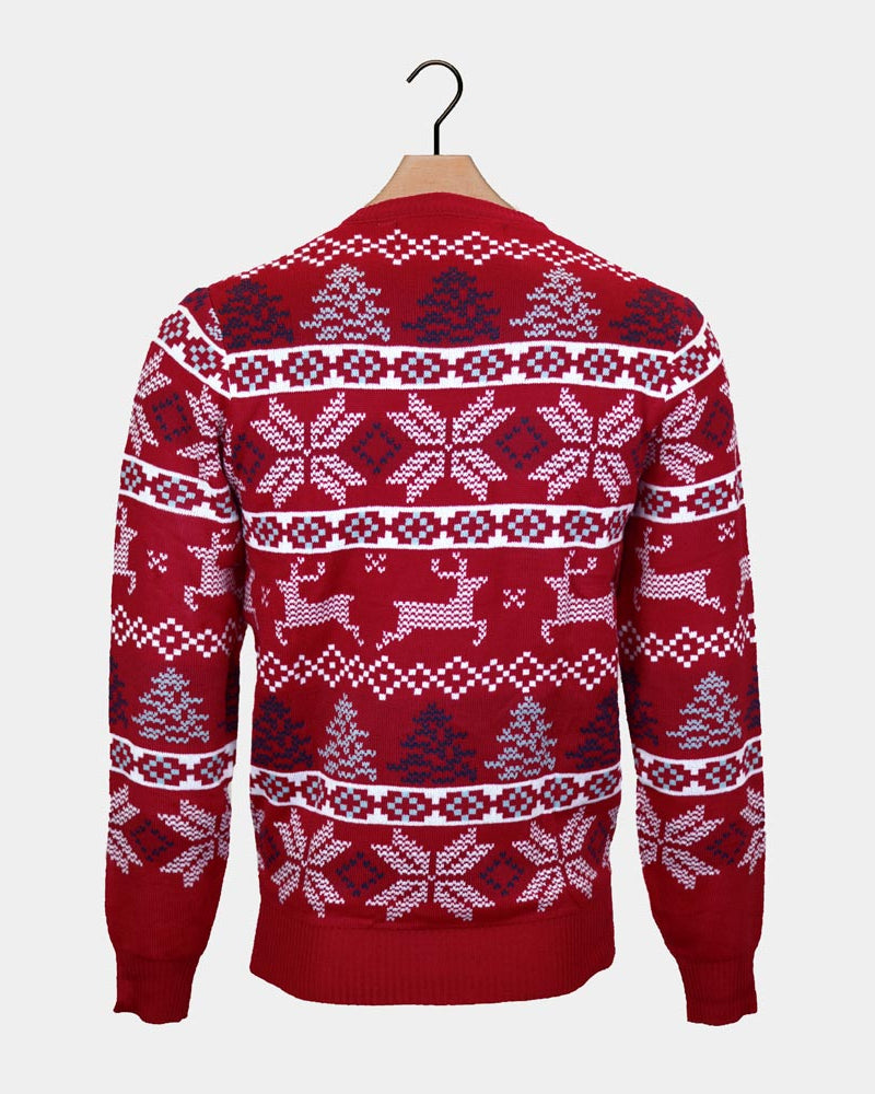 Maglione Natalizio Classico Stelle Polari Rosso
