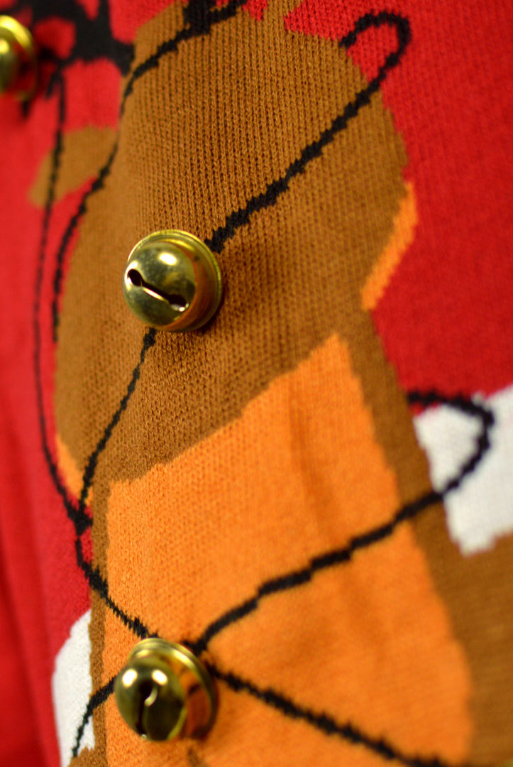 Maglione Natalizio di Coppia Jingle Bells 3D Suck Rosso con Campanelli