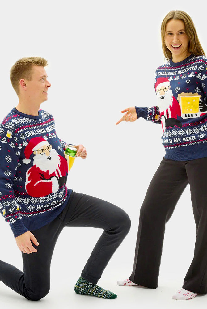 Maglione Natalizio di Coppia Beer Pocket 3D