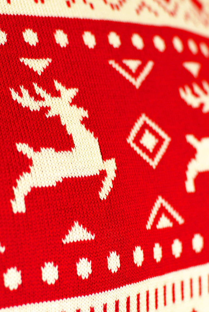 Maglione Natalizio Coppia Rossi e Beige Cotone Biologico Cuori