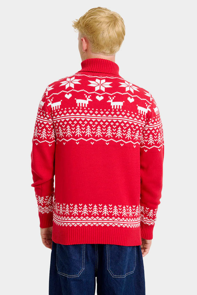 Maglione Natalizio di Coppia in Cotone Biologico a Greenlandish Collo Alto