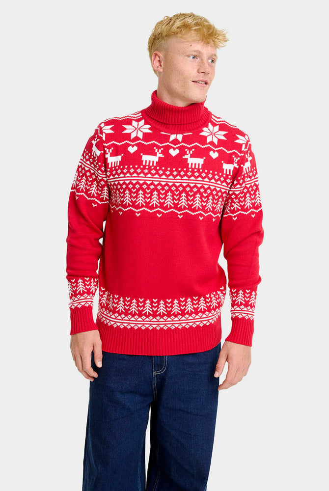 Maglione Natalizio di Coppia in Cotone a Collo Alto Greenlandish Biologico