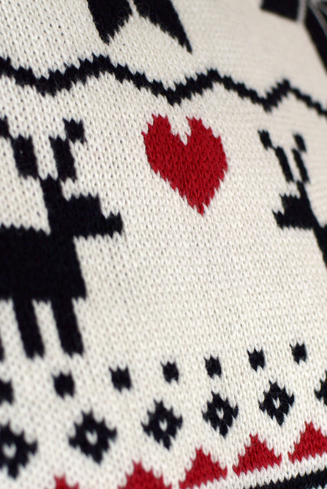 Maglione Natalizio Coppia Cotone Elegante Biologico Collo Alto Beige