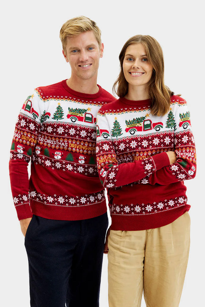 Maglione Natalizio di Coppia Driving Home