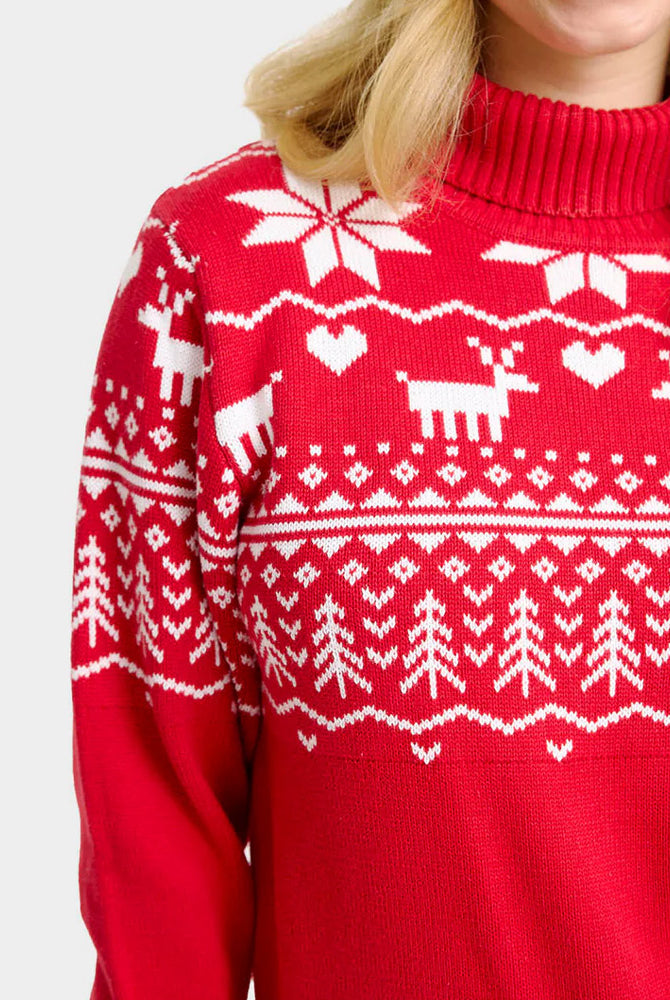 Maglione Natalizio di Coppia Greenlandish in Cotone Biologico a Collo Alto