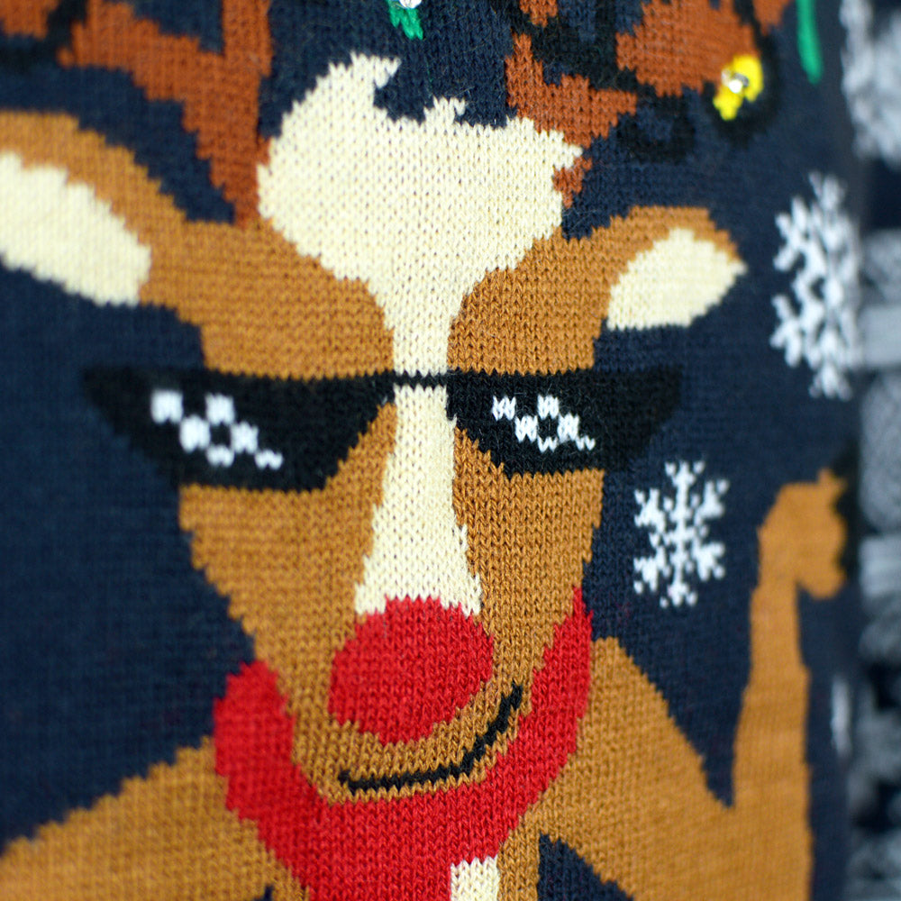 Maglione Natalizio Jingle Bells di Coppia con Luci LED
