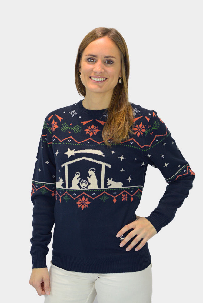 Maglione Natalizio da Coppia Nativity Donna