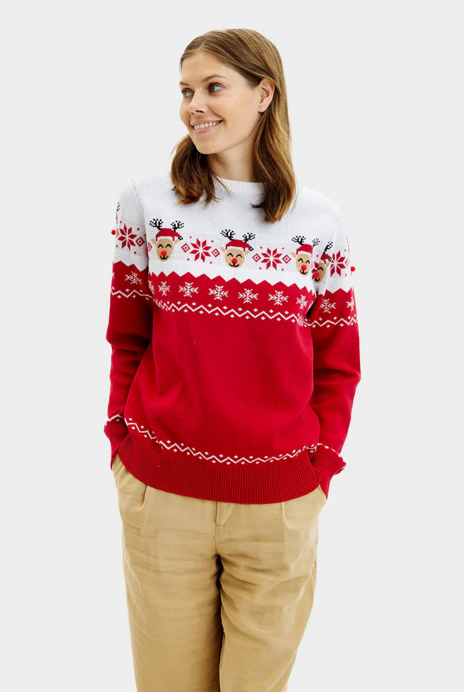 Maglione Natalizio da Coppia con Renna adorabile Donna