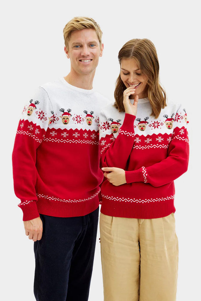 Maglione Natalizio da Coppia con Renna adorabile