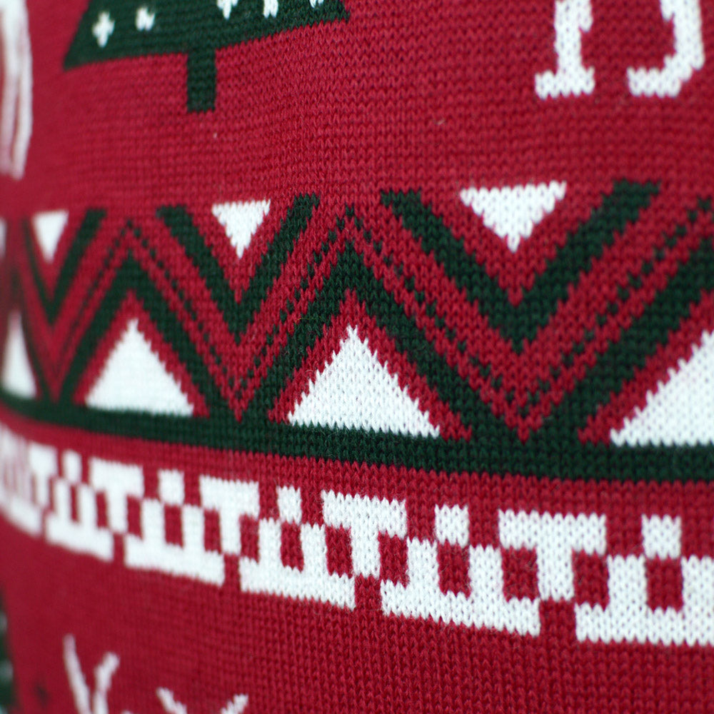Alberi di Natale e Renne Maglione Natalizio di Coppia Rosso