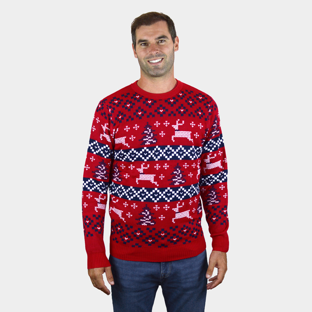Maglione Natalizio di Coppia Rosso Canada uomo