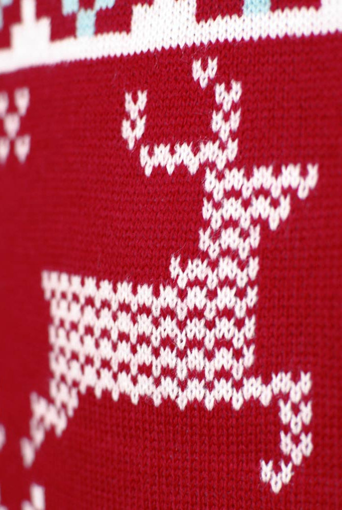 Classico Stelle Polari Maglione Natalizio di Coppia Rosso