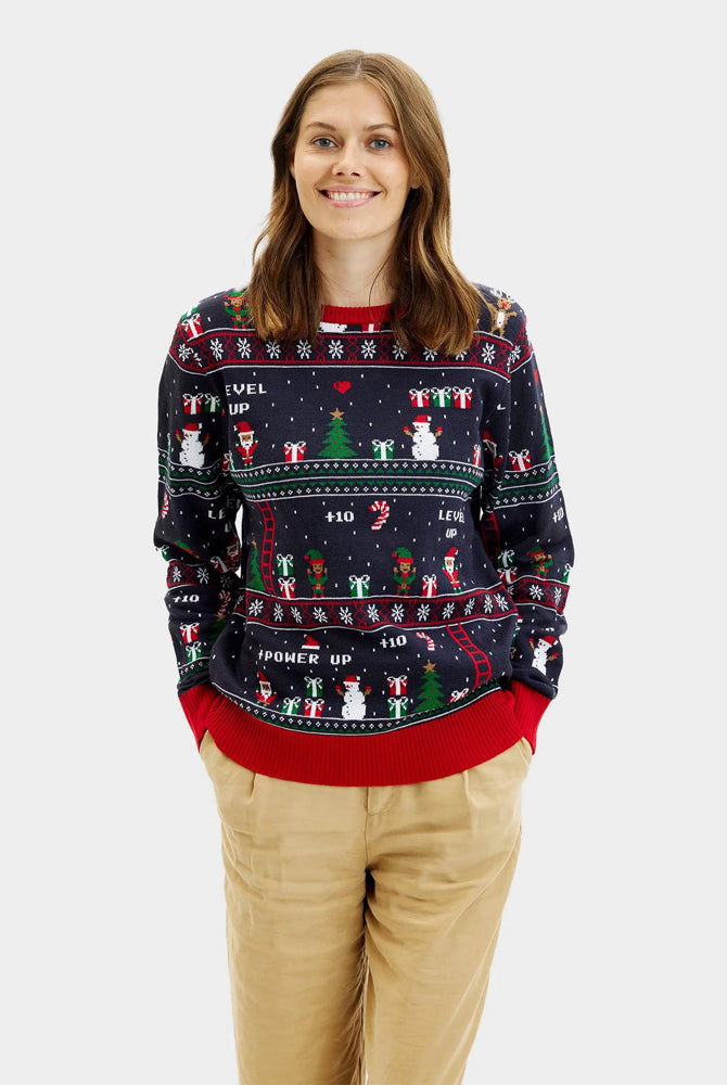 Maglione Natalizio da Coppia Vintage Gaming Donna