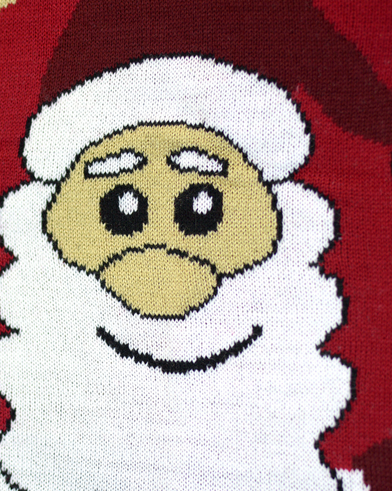Babbo Natale e Renna Rudolph Sorridentes Maglione Natalizio da Donna