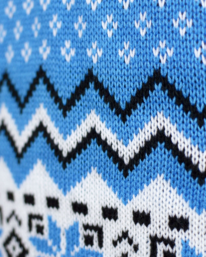 Maglione Natalizio da Donna Bianco, Grigio e Blu Elegante