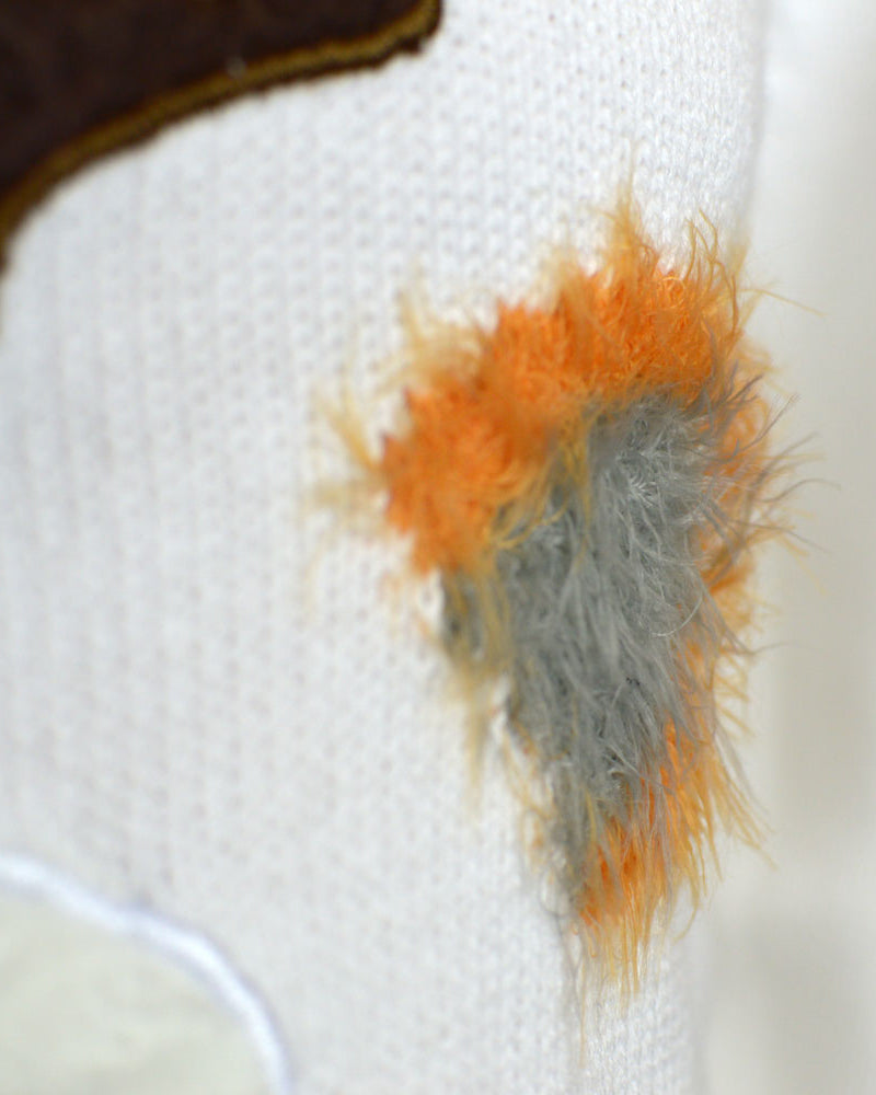 Maglione Natalizio con Renna 3D da Donna Bianco