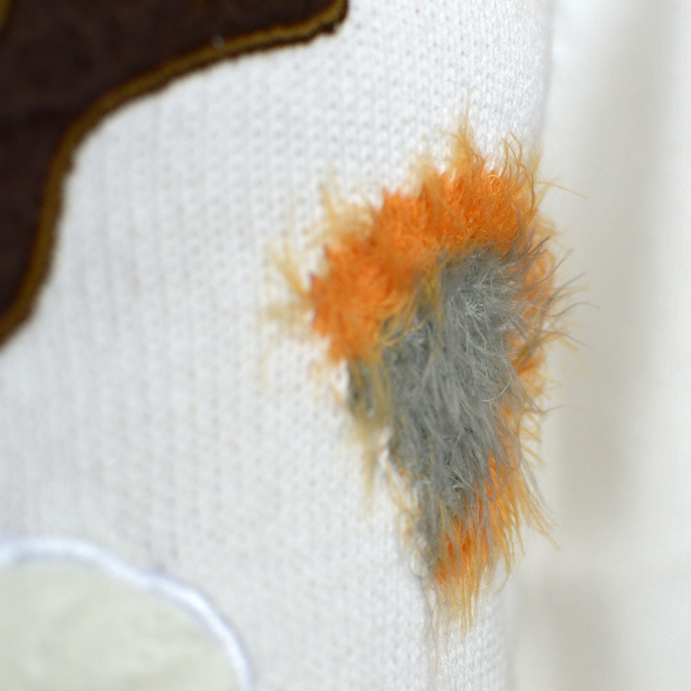 Maglione Natalizio con Renna 3D da Donna Bianco