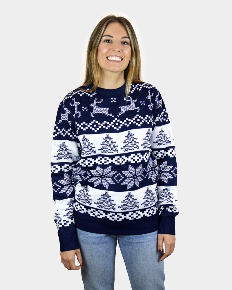 Maglione Natalizio da Donna Blu Polo Nord