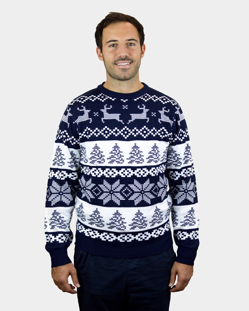 Maglione Natalizio da Donna Uomo Blu Polo Nord