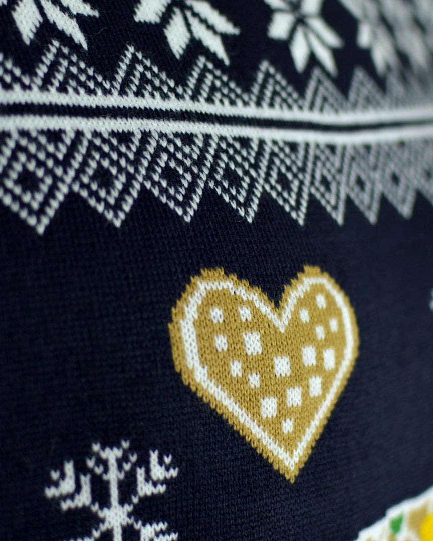 Maglione Natalizio Donna Luci LED Casa Pan di Zenzero