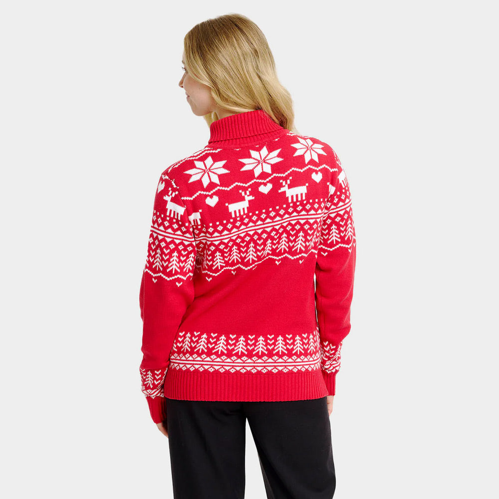 Maglione Natalizio da Donna in Cotone Biologico Greenlandish a Collo Alto