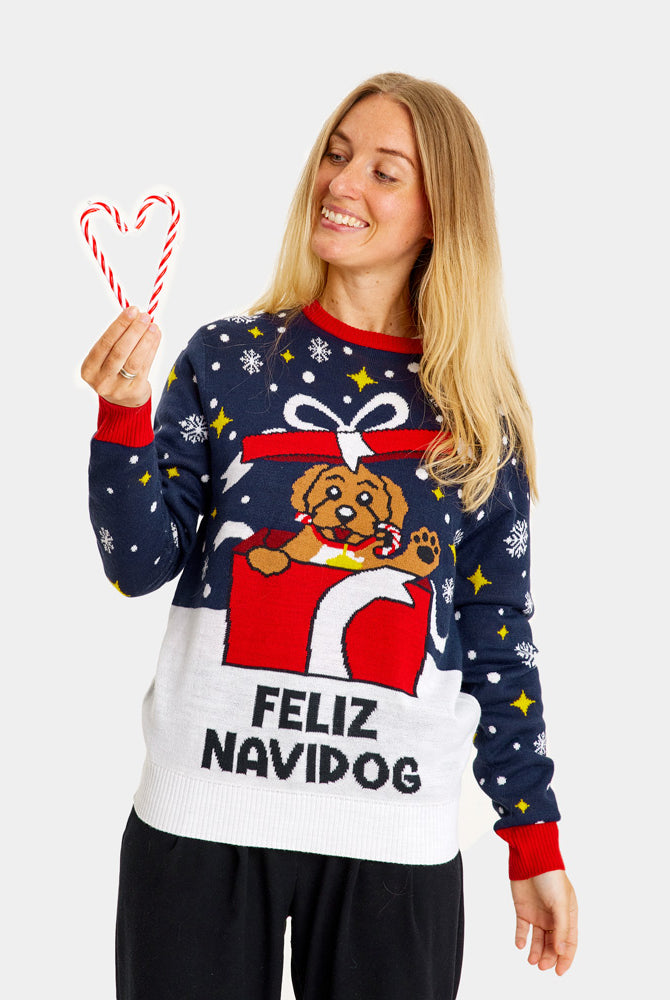 Maglione Natalizio da Donna Feliz Navidog