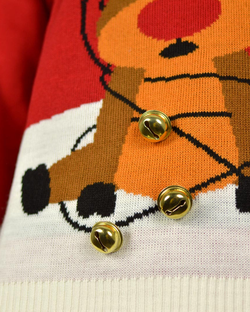 Maglione Natalizio da Donna Jingle Bells Suck Rosso 3D Campanelli