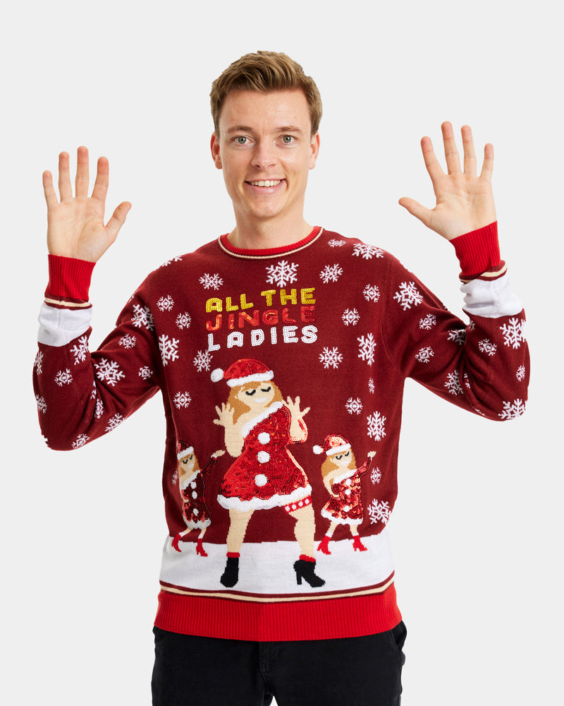 Maglione Natalizio da Donna Jingle Ladies con Paillettes Uomo