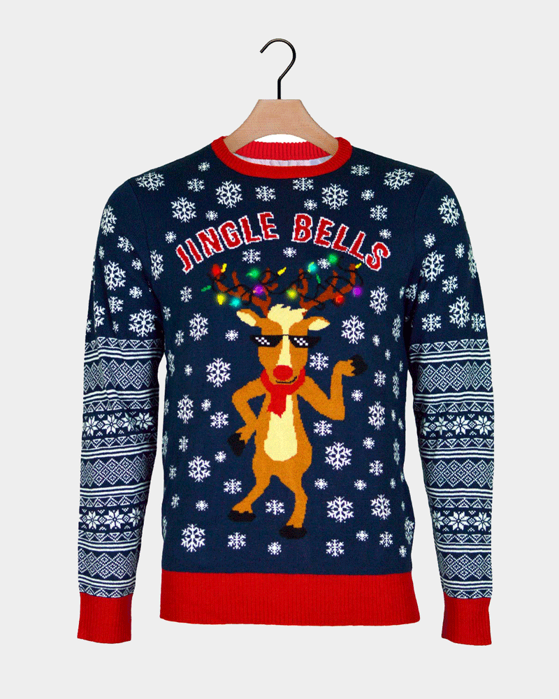 Maglione Natalizio Jingle Bells da Donna con Luci LED