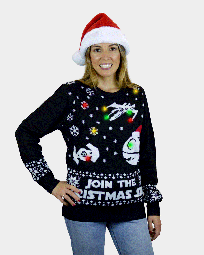 Maglione Natalizio da Donna con Luci LED Join the Christmas Side