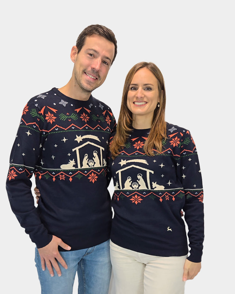 Maglione Natalizio da Donna Nativity Coppia