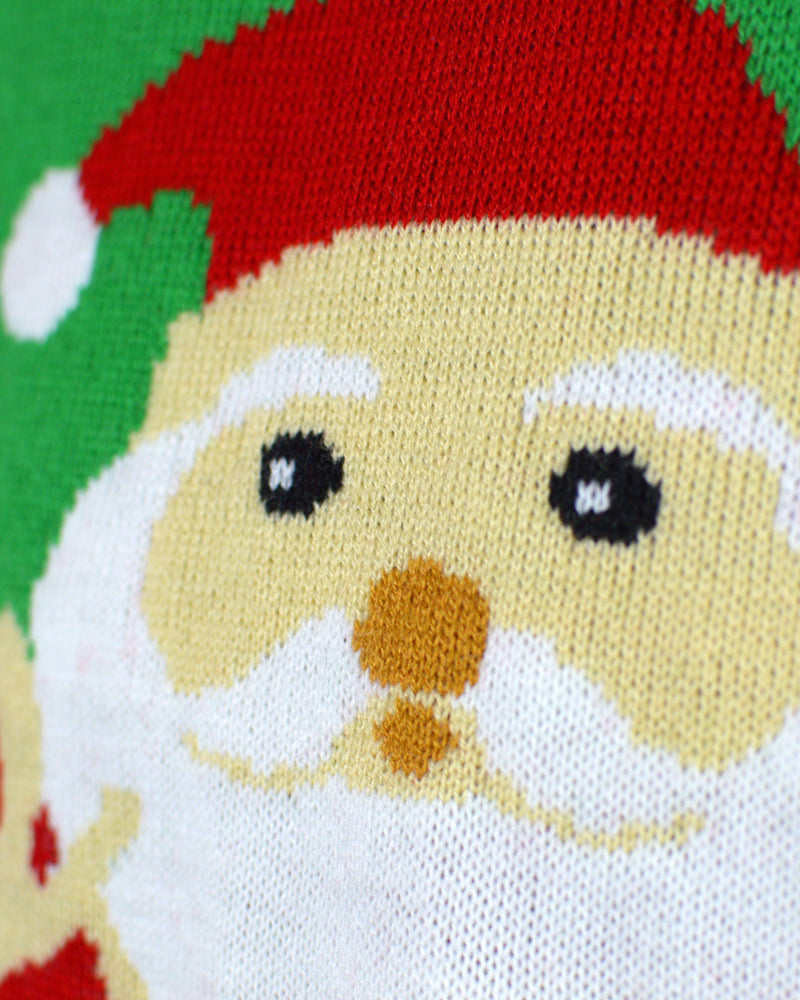 Maglione Natalizio Donna Rosso Babbo Natale Renna che Salutano